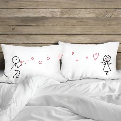 "LOVE BUBBLE" Couple Pillow Case 