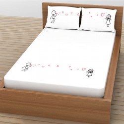 Love Bubble Queen Size Bed Sheet